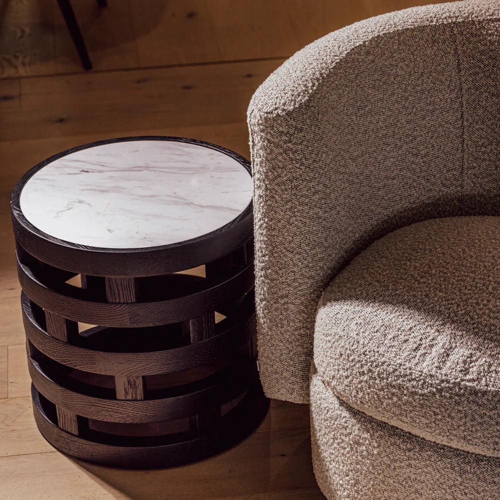 Arena Lounge Chair - Silver Boucle