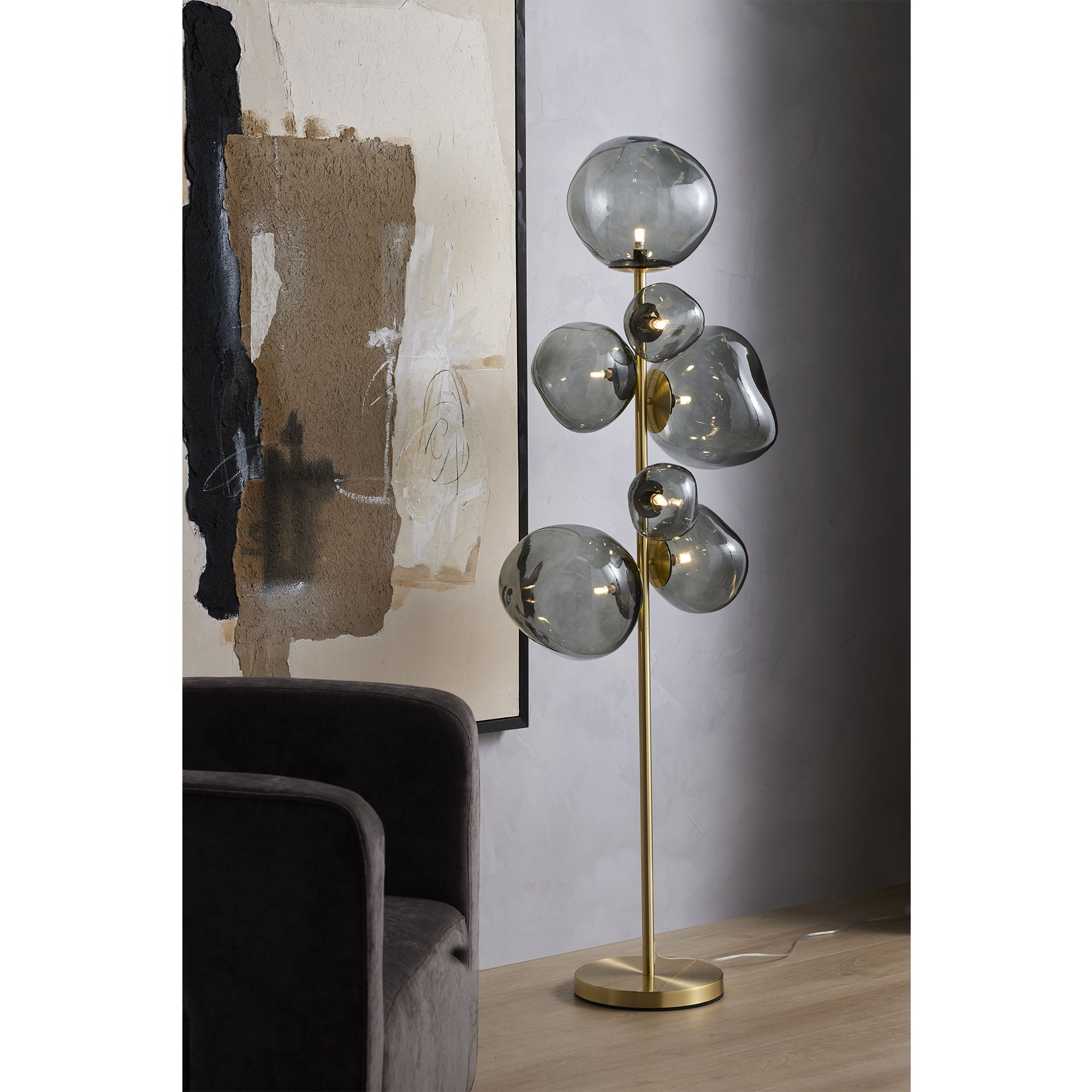 Athena Metallic Floor Lamp - Black/Gold