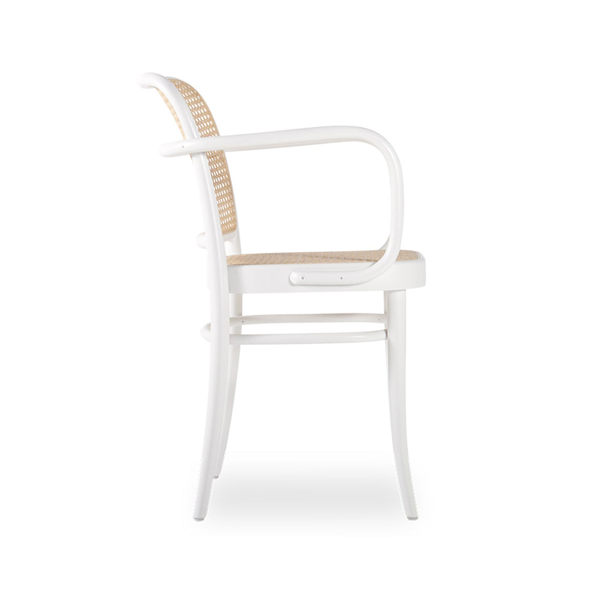 811 Hoffmann Armchair - Cane Seat/Cane Backrest (White).