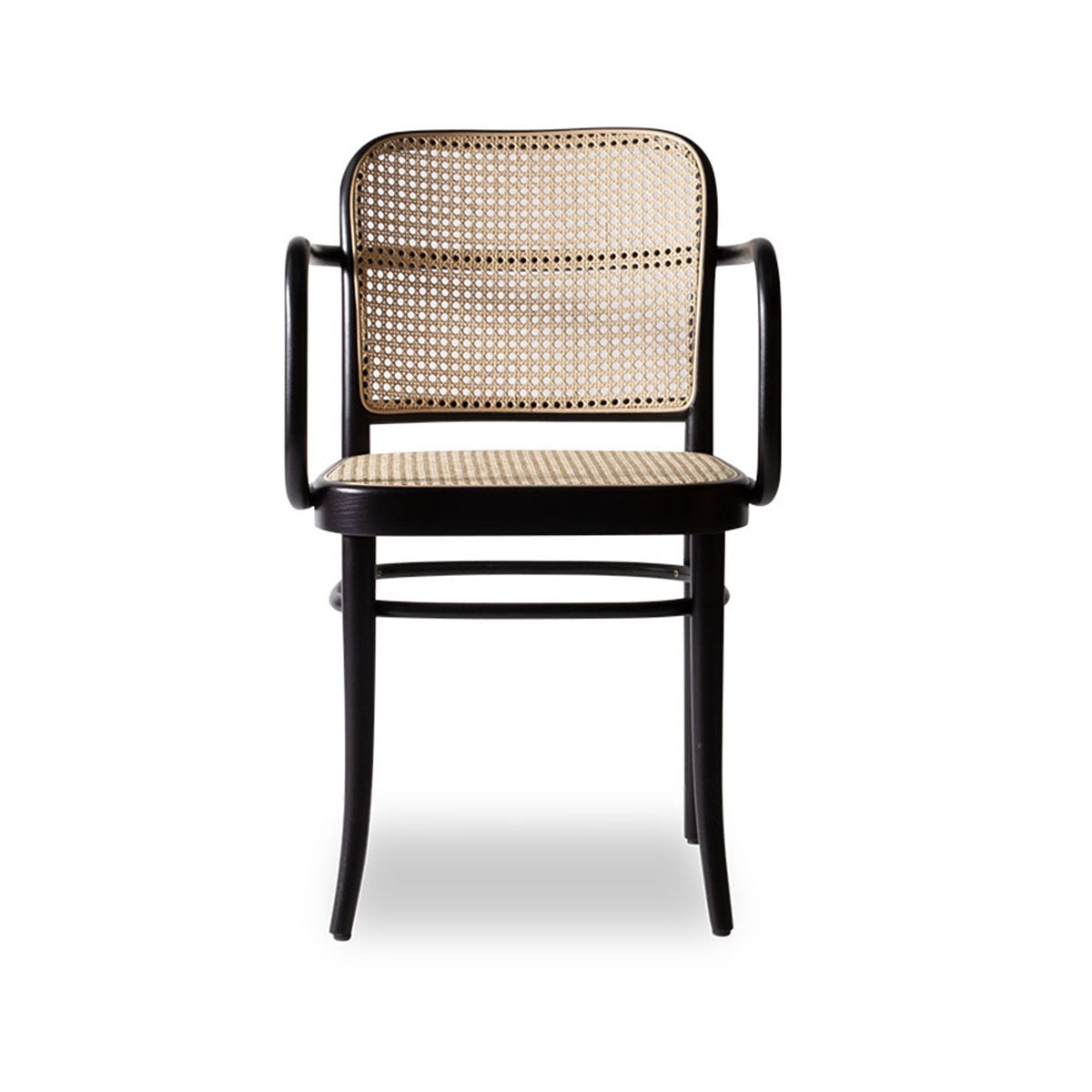 811 Hoffmann Armchair - Cane Seat/Cane Backrest (Black Stain).