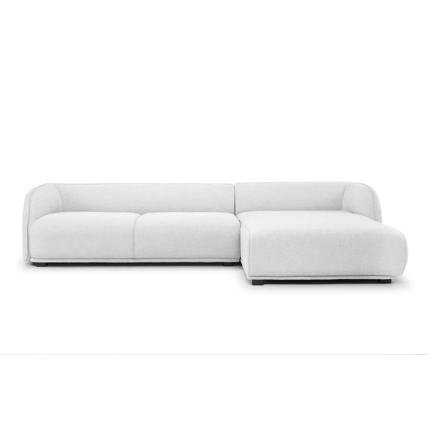 Troy 3 Seater Right Chaise Sofa (Light Texture Grey)