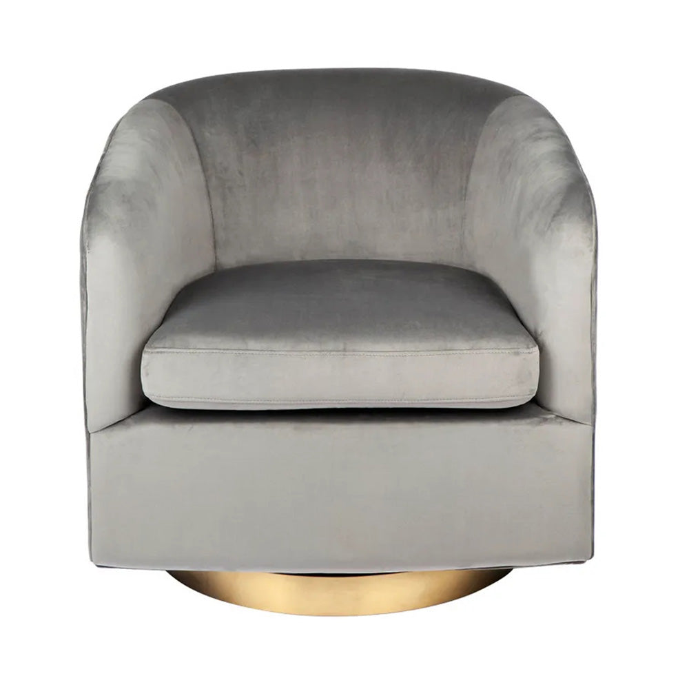 Belvedere Swivel Armchair (Charcoal Velvet)