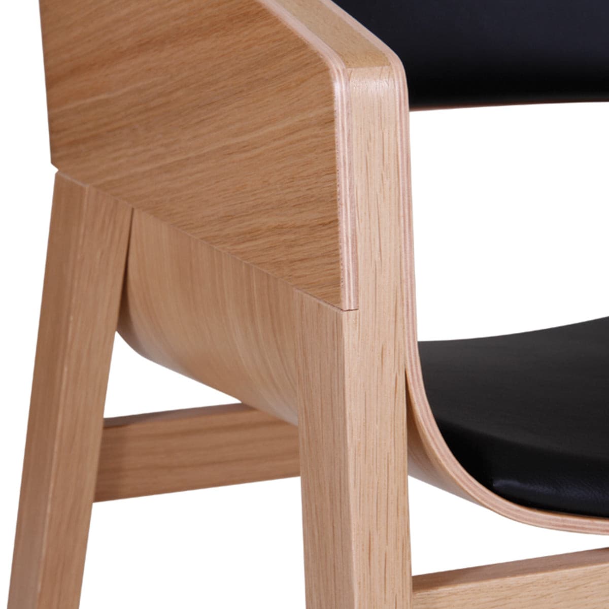 Merano Dining Armchair (Natural Oak/Black Pad).