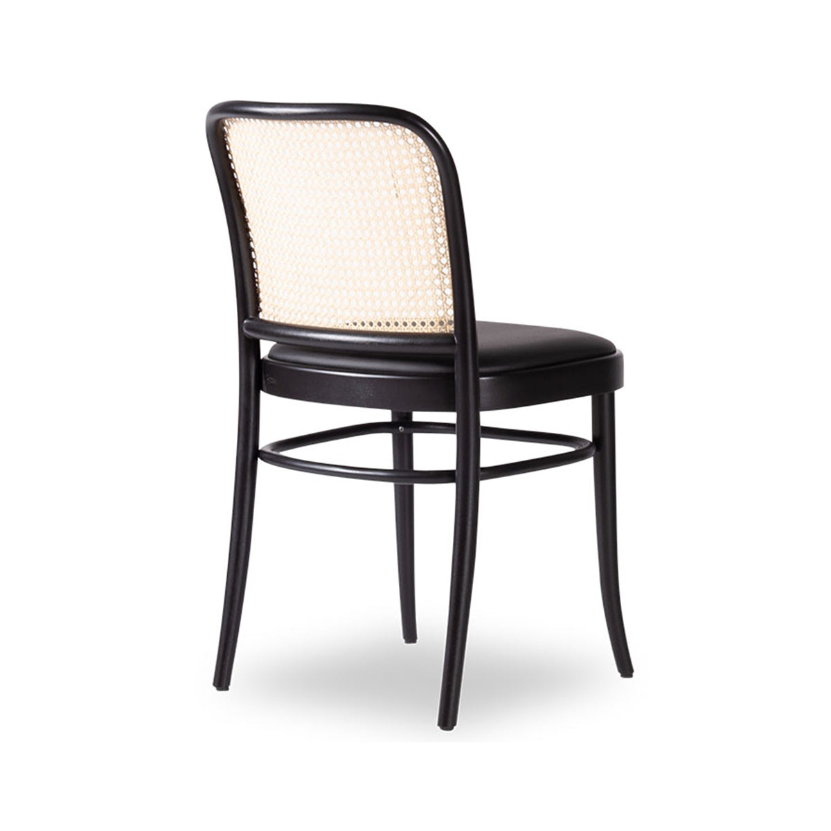 811 Hoffmann Chair - Padded Seat/Cane Backrest (Black Stain).