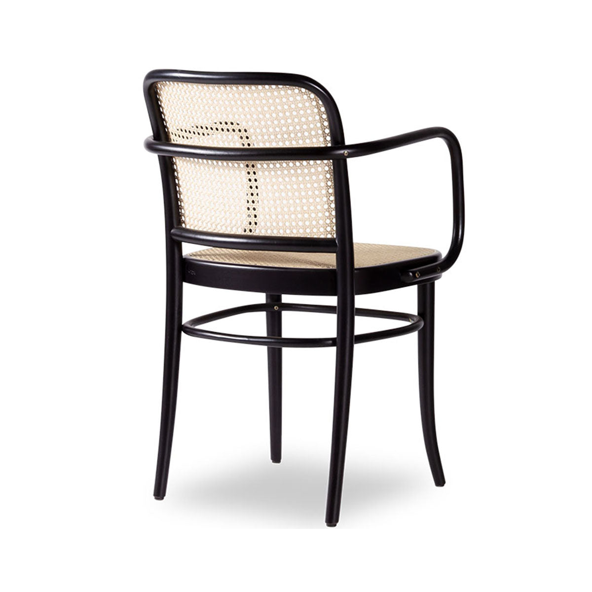 811 Hoffmann Armchair - Cane Seat/Cane Backrest (Black Stain).