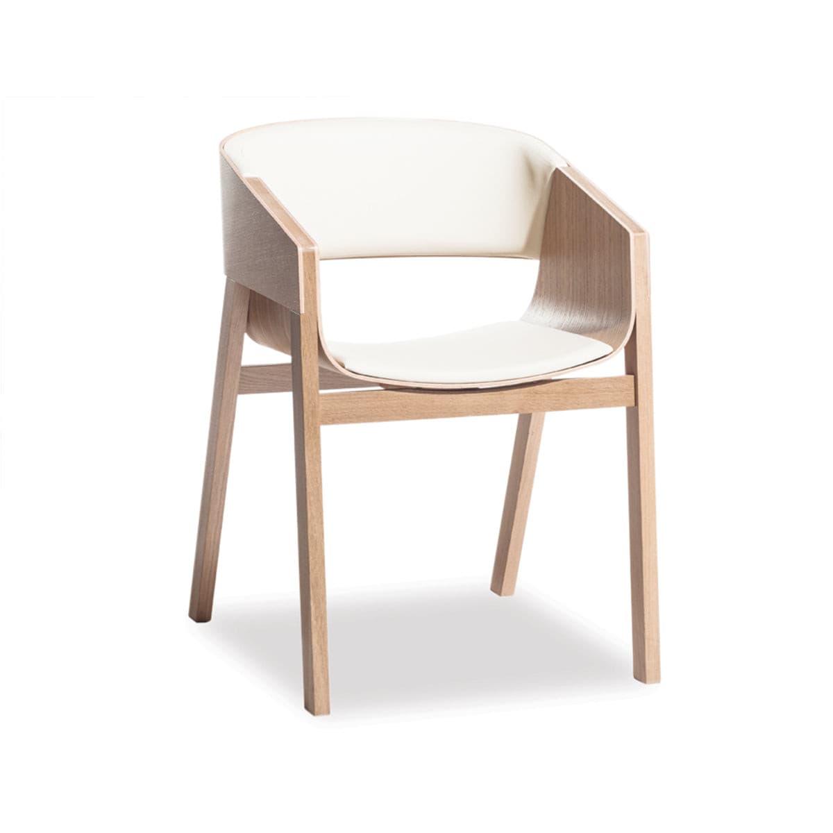 Merano Dining Armchair (Natural Oak/White Pad).