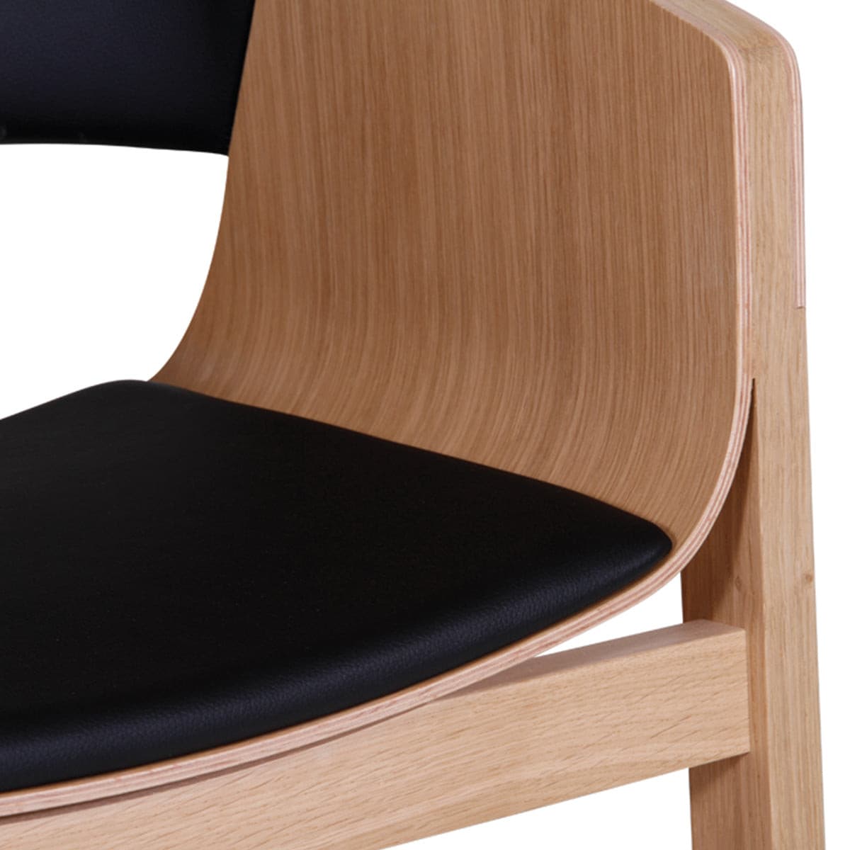 Merano Dining Armchair (Natural Oak/Black Pad).