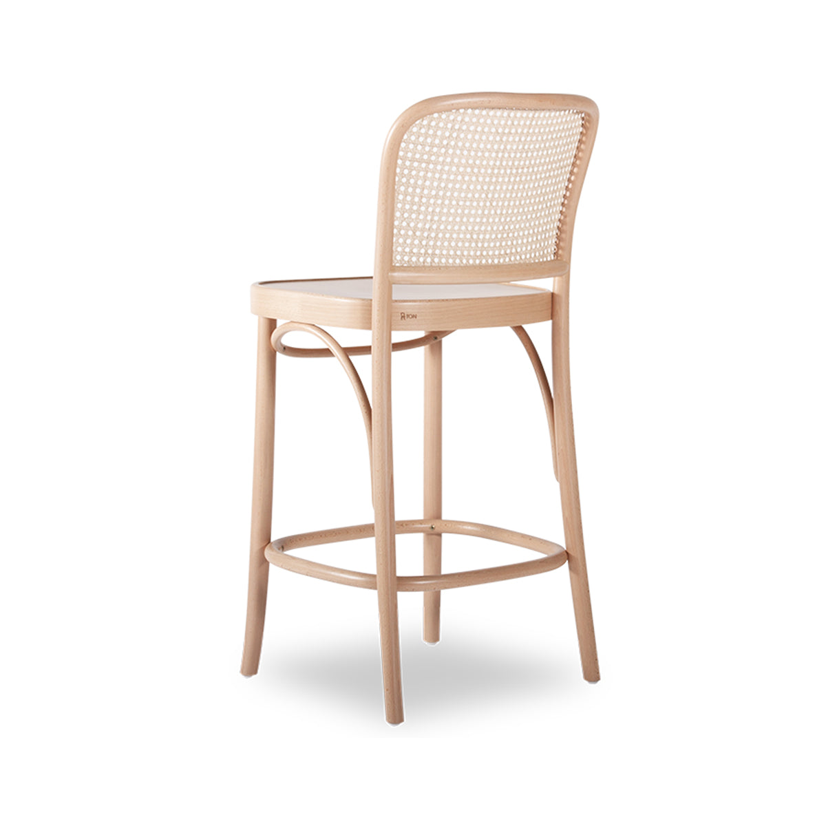 811 Hoffmann Bar Stool - Wood Seat/Cane Backrest (Natural).