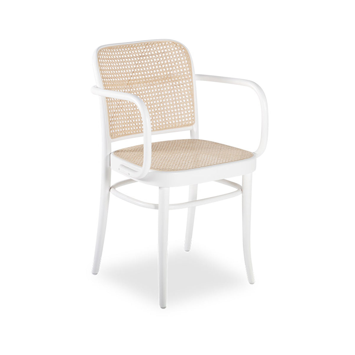 811 Hoffmann Armchair - Cane Seat/Cane Backrest (White).