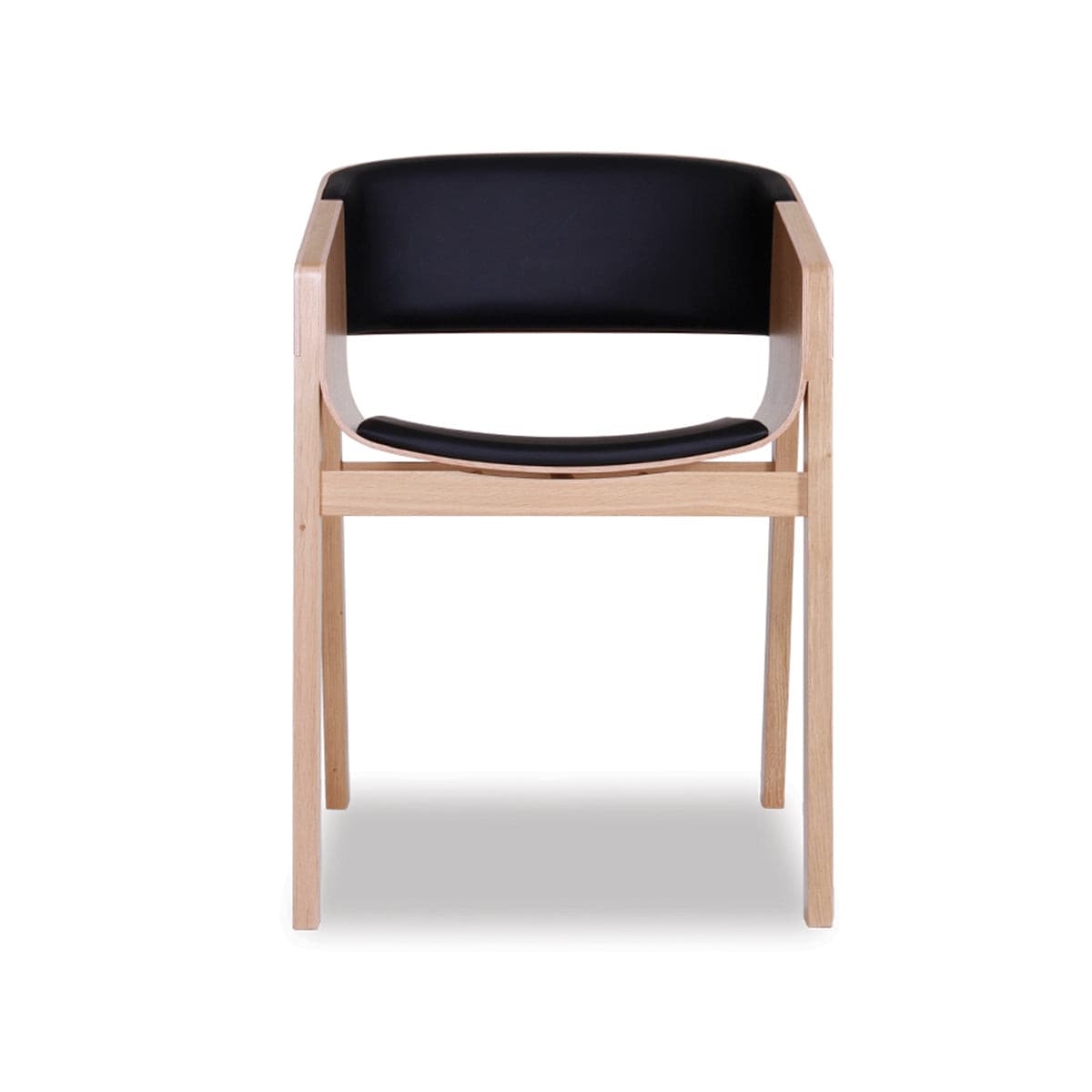 Merano Dining Armchair (Natural Oak/Black Pad).