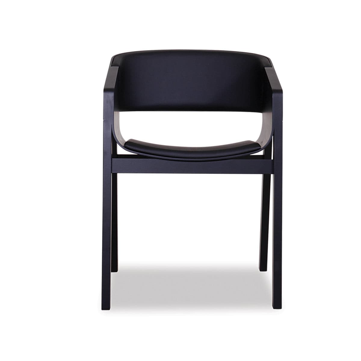 Merano Dining Armchair (Black Stained/Black Pad).