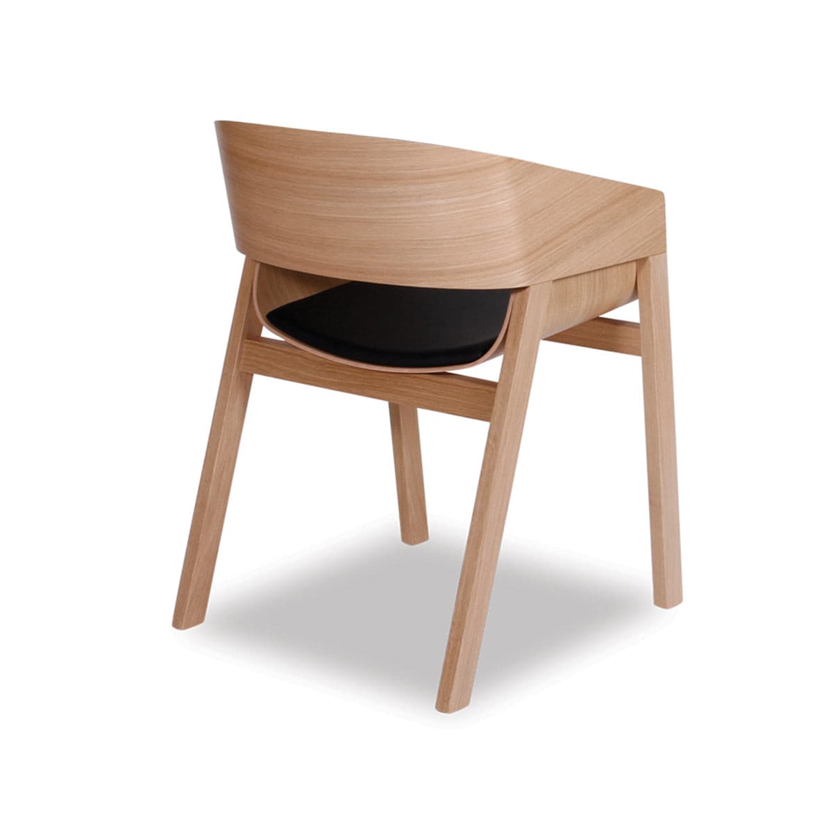 Merano Dining Armchair (Natural Oak/Black Pad).