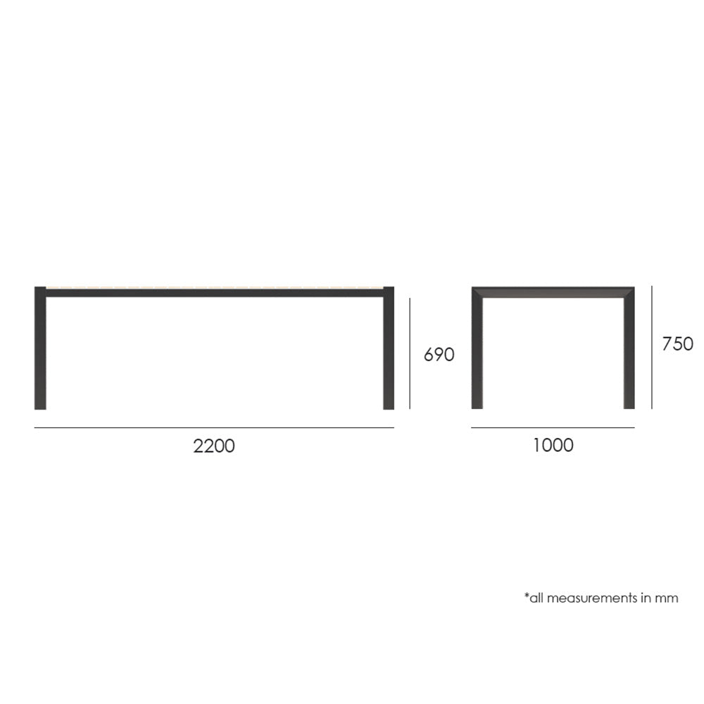 Vydel Outdoor Dining Table - 2.2m (White)