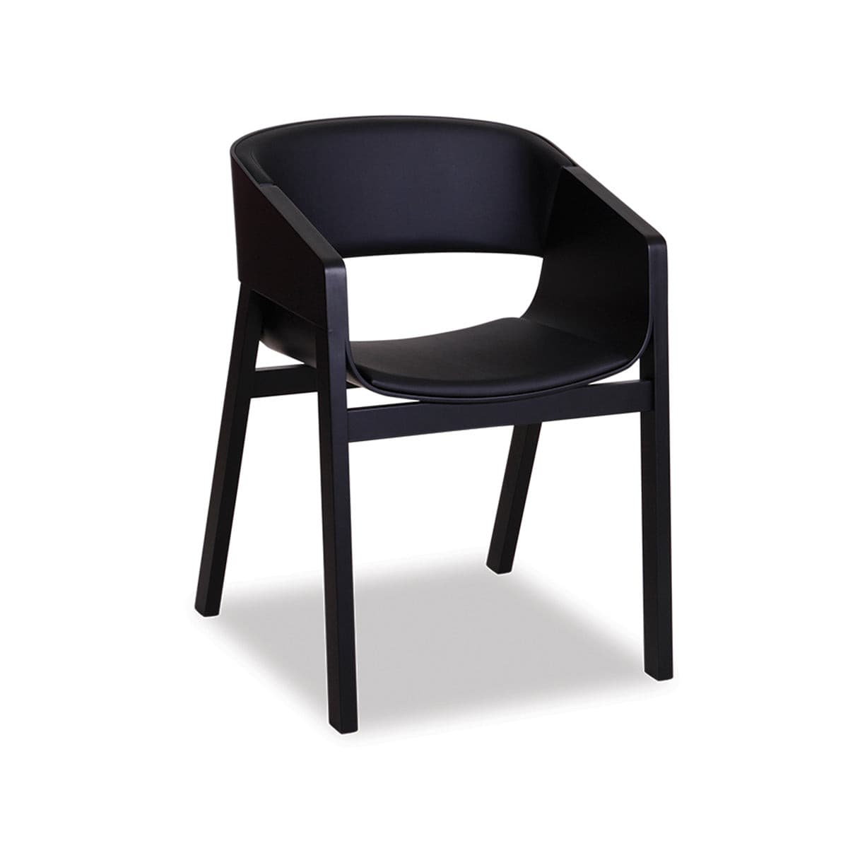 Merano Dining Armchair (Black Stained/Black Pad).