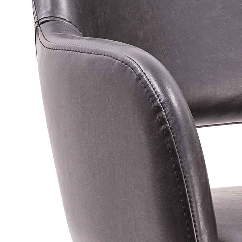 Timmy Swivel Dining Chair - Black Leather