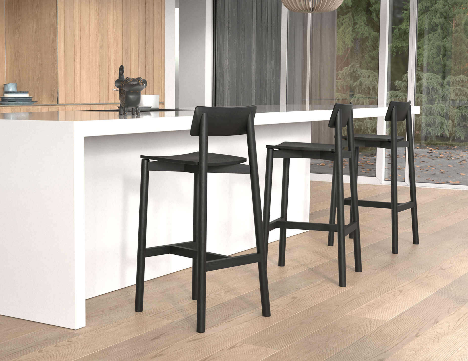 Andi Bar Stool - Black Stained Ash