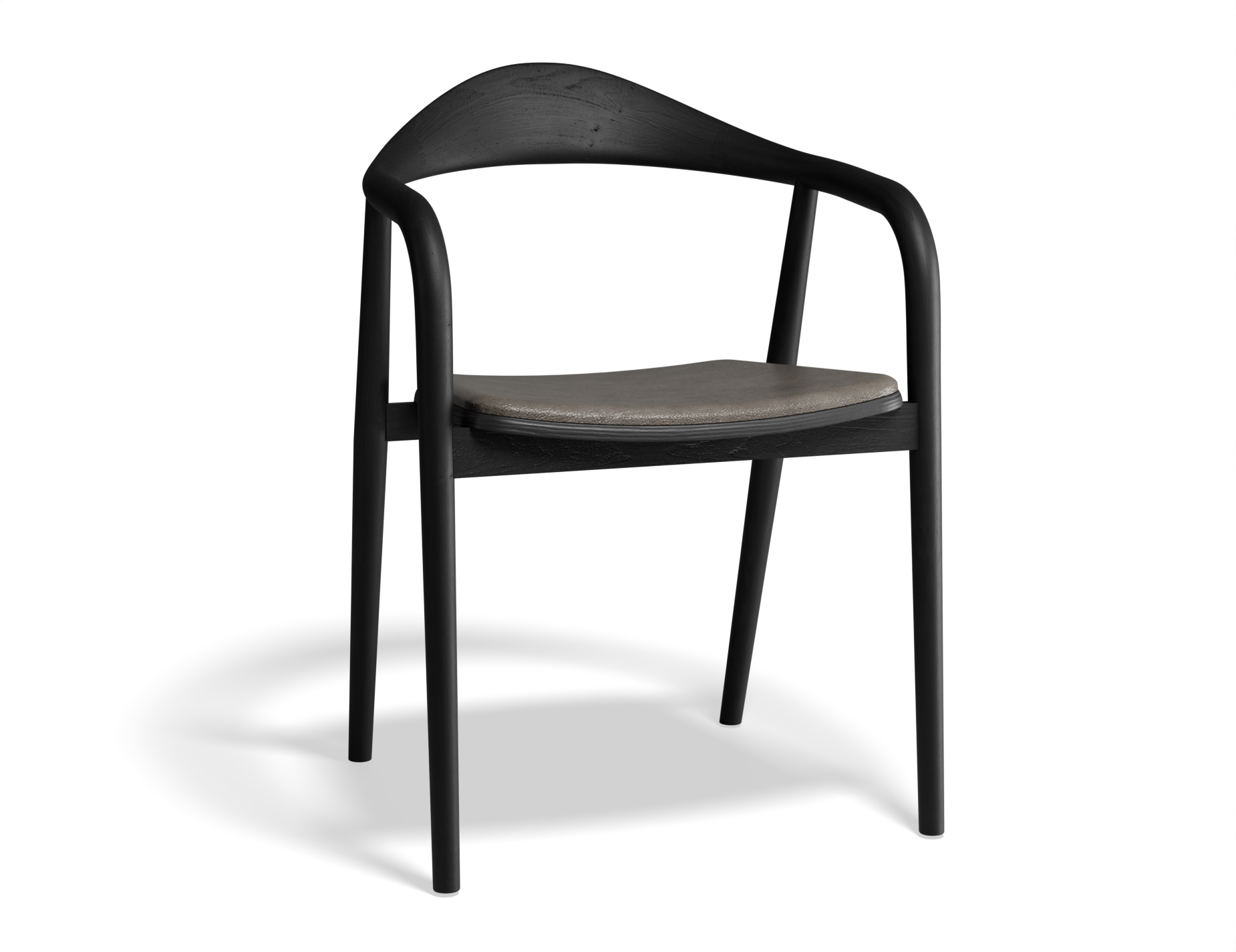 Arki Dining Armchair - Black Ash with Pad