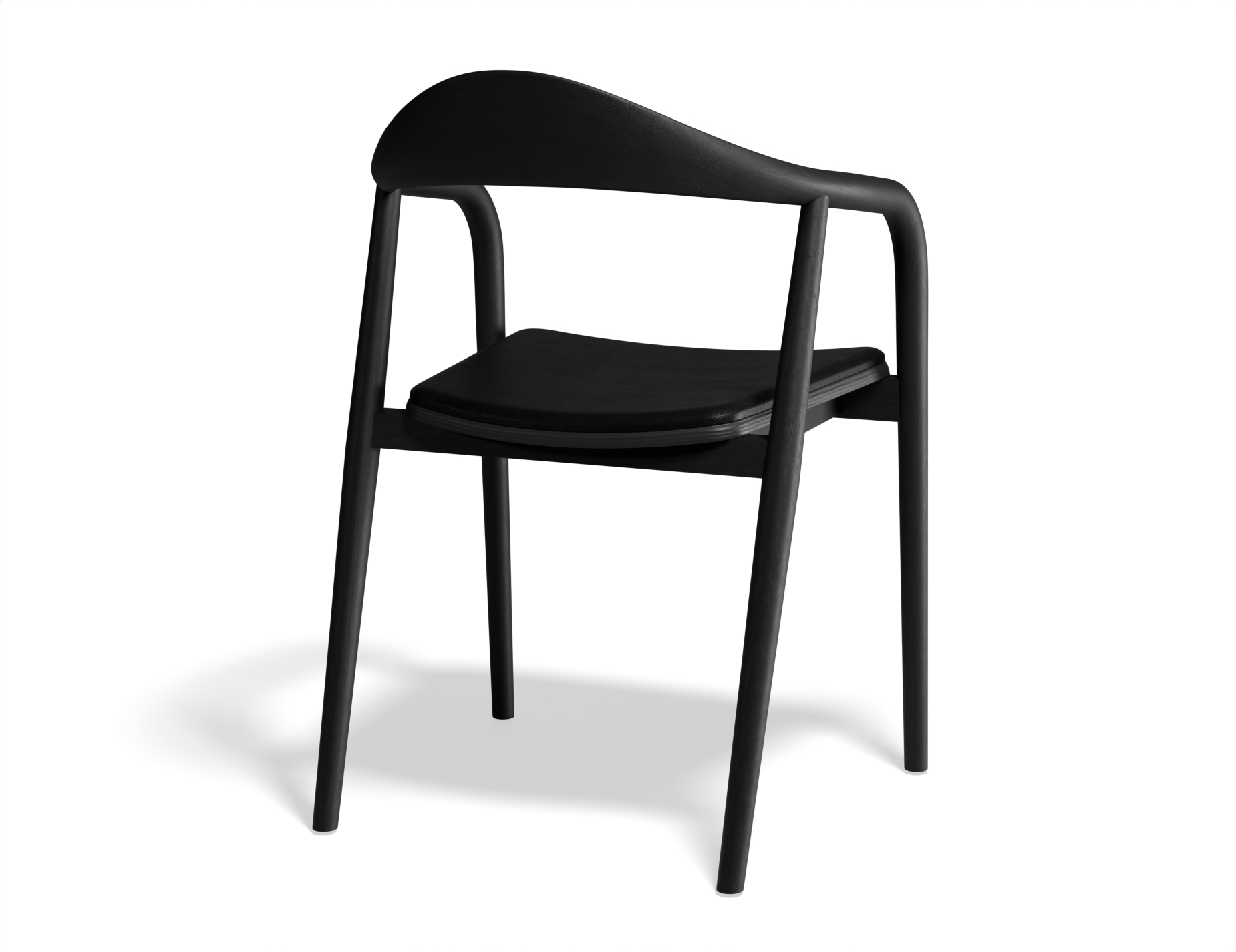 Arki Dining Armchair - Black Ash with Pad