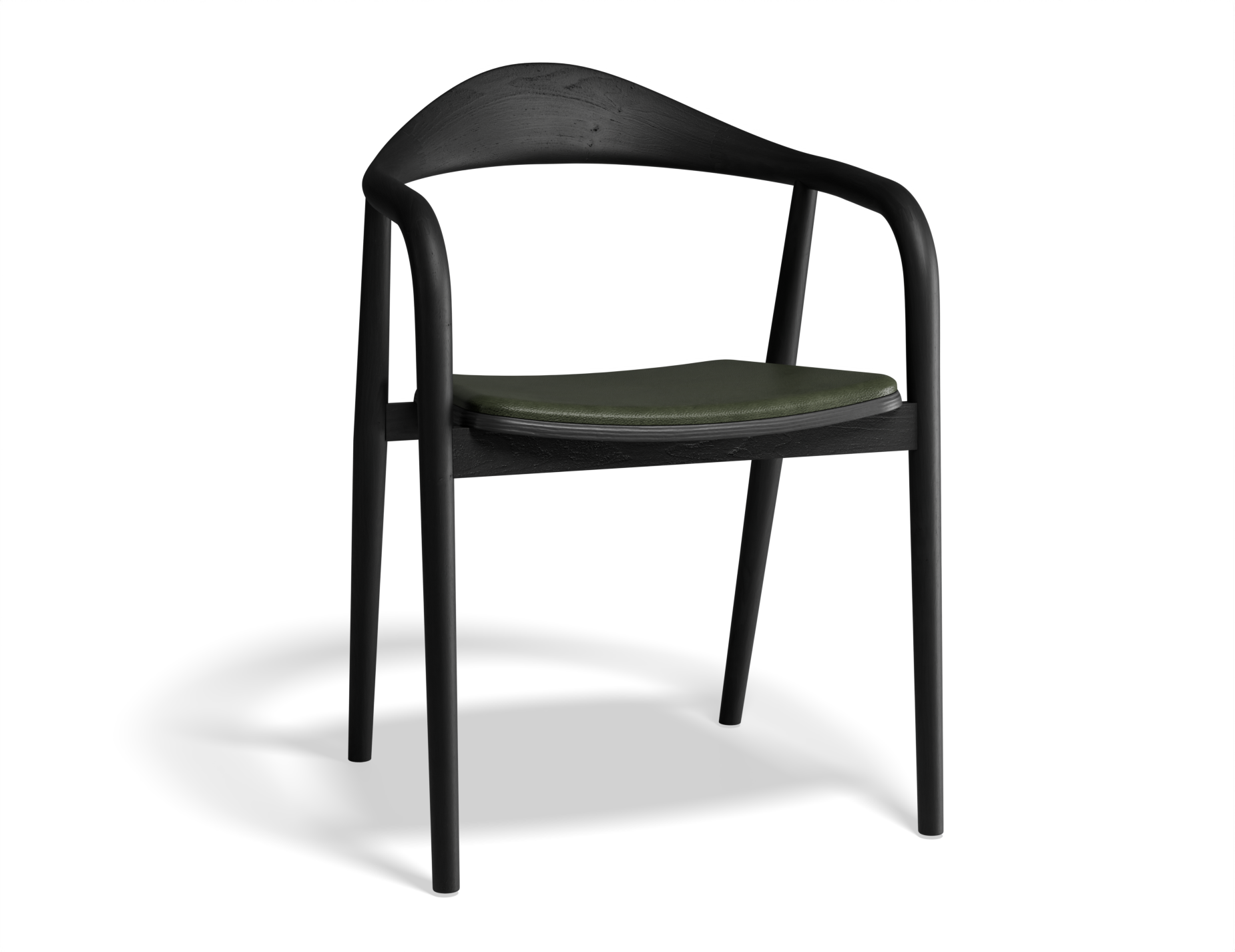 Arki Dining Armchair - Black Ash with Pad