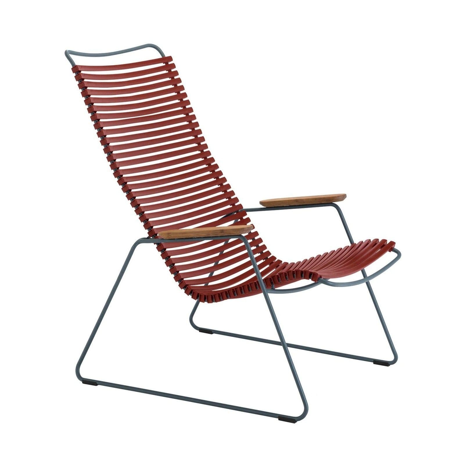 Click Outdoor Lounge Chair With Armrest (Paprika).