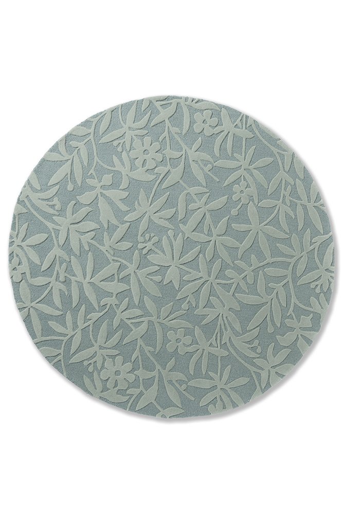 Cleavers Round Rug - Duck Egg - 080907