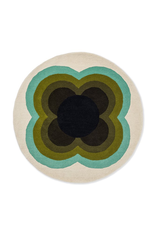 Sunflower Round Rug - Olive - 060007