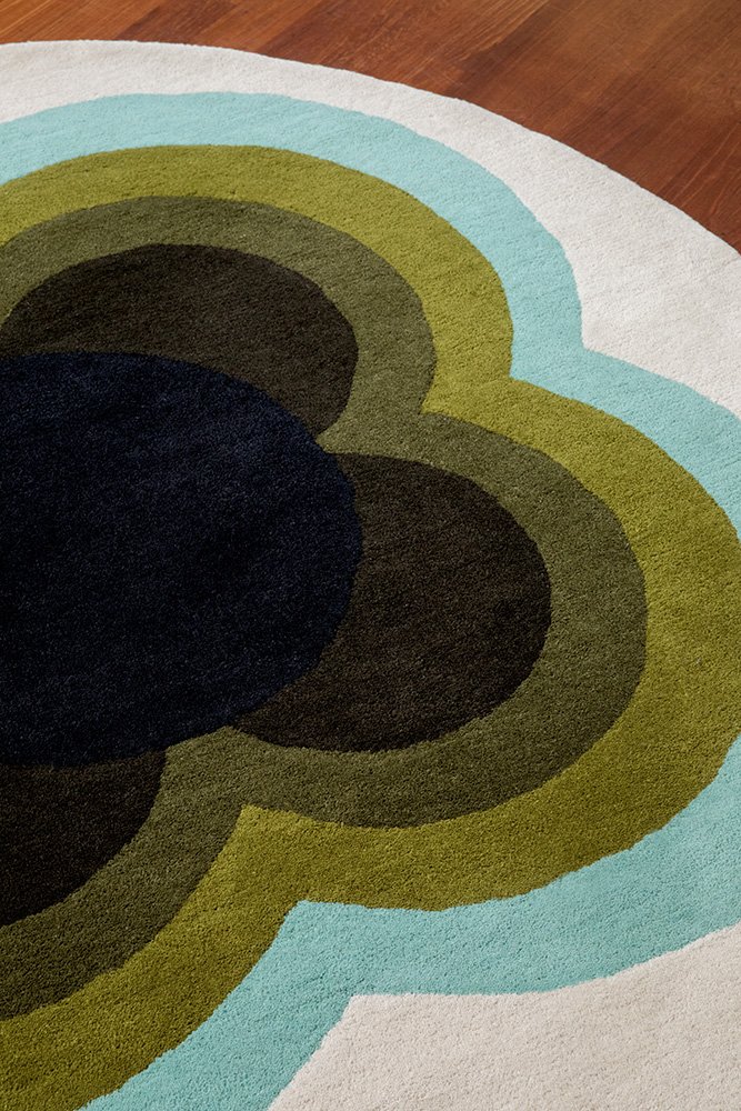 Sunflower Round Rug - Olive - 060007