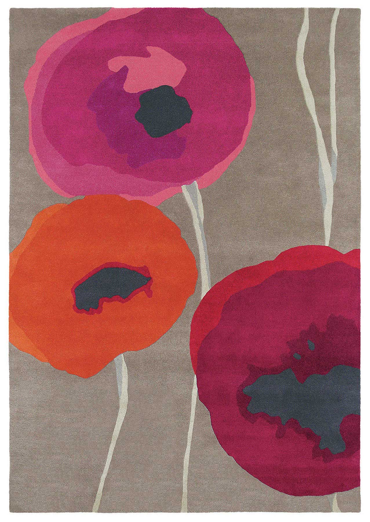 Poppies Rug - Red/Orange