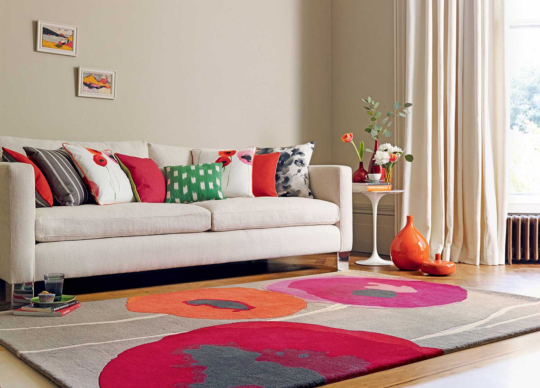 Poppies Rug - Red/Orange