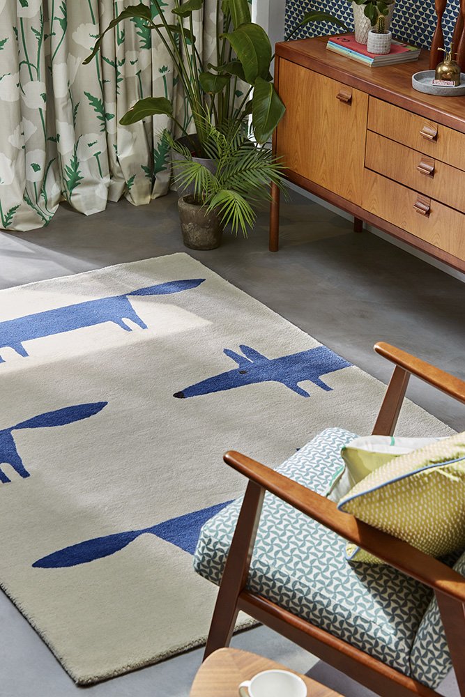 Mr Fox Rug - Pebble Denim - 025328