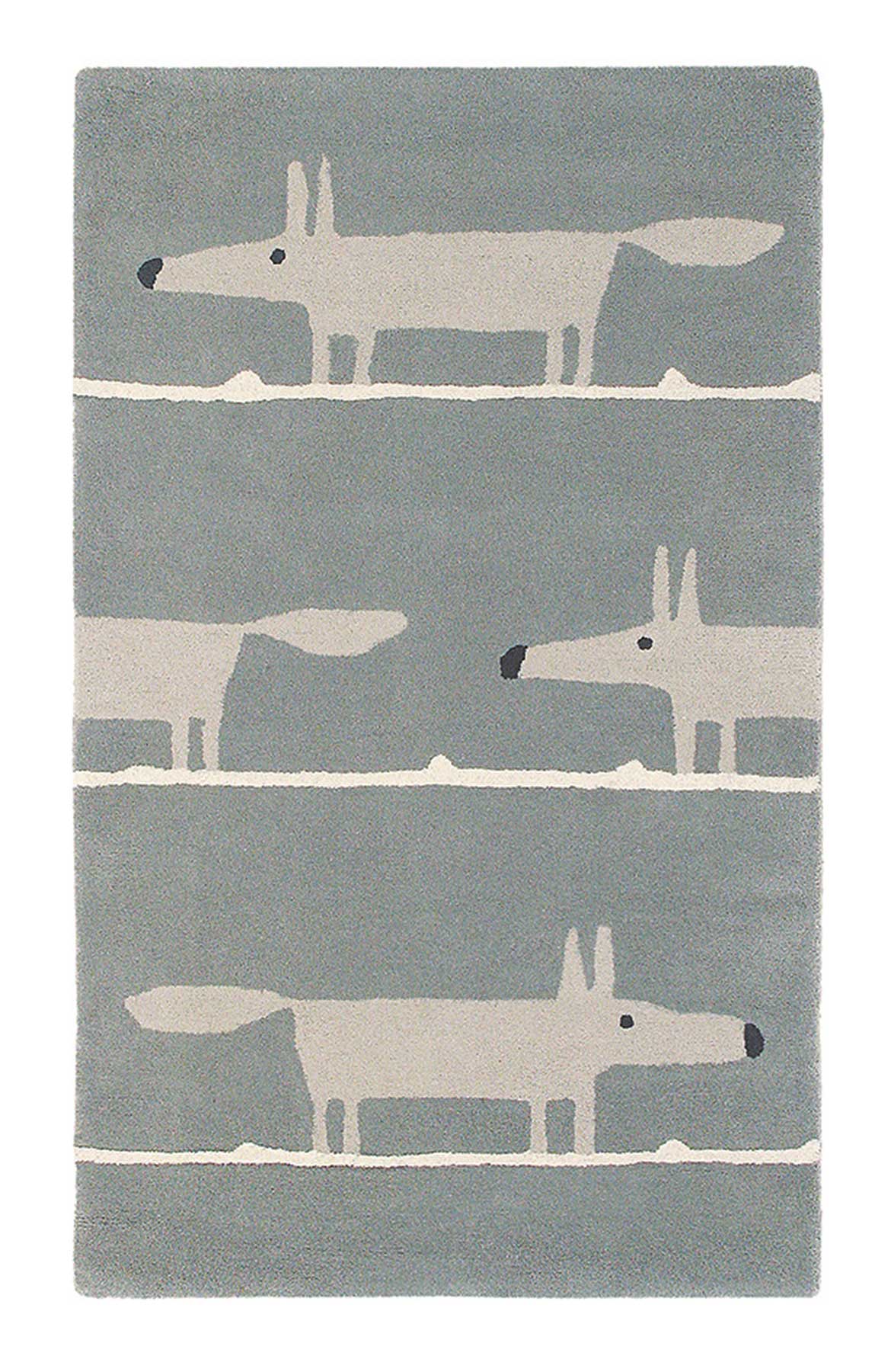 Mr Fox Rug - Silver