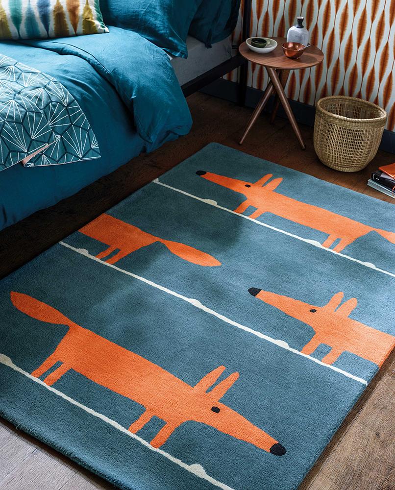 Mr Fox Rug - Denim - 25318