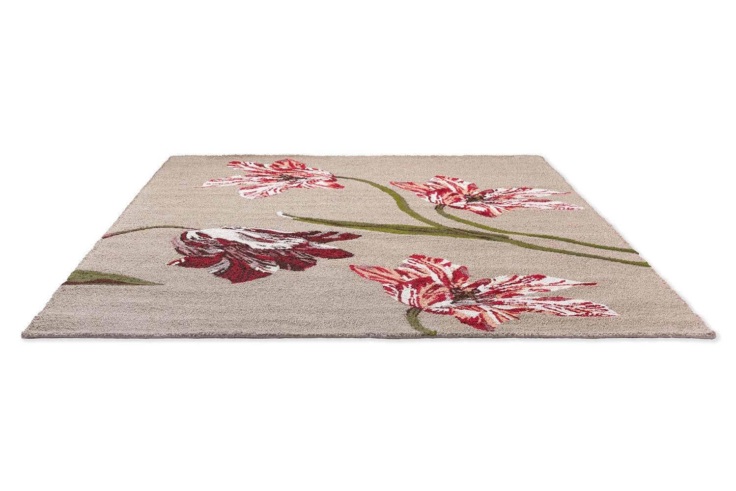 Botanical Tulip Rug - Burgundy - Outdoor - 455610