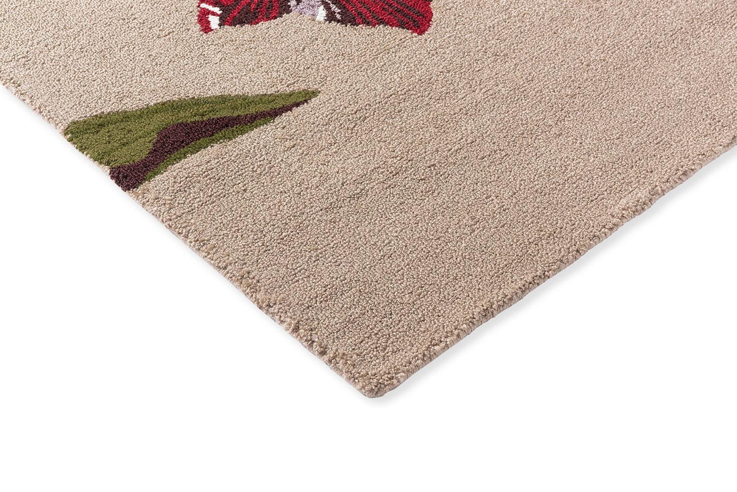 Botanical Tulip Rug - Burgundy - Outdoor - 455610