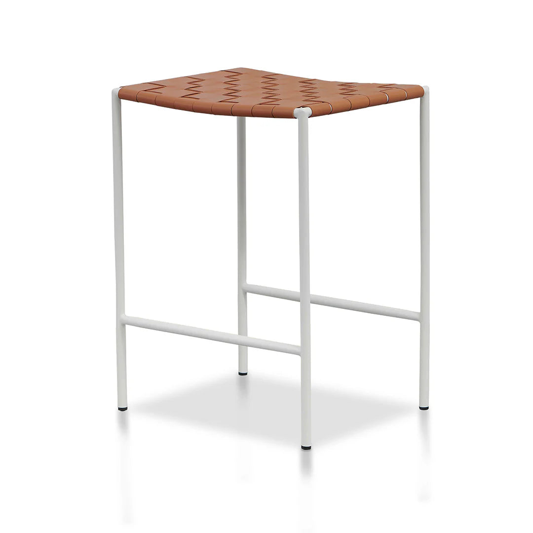 Anika Bar Stool - White Frame - Tan - Set of 2