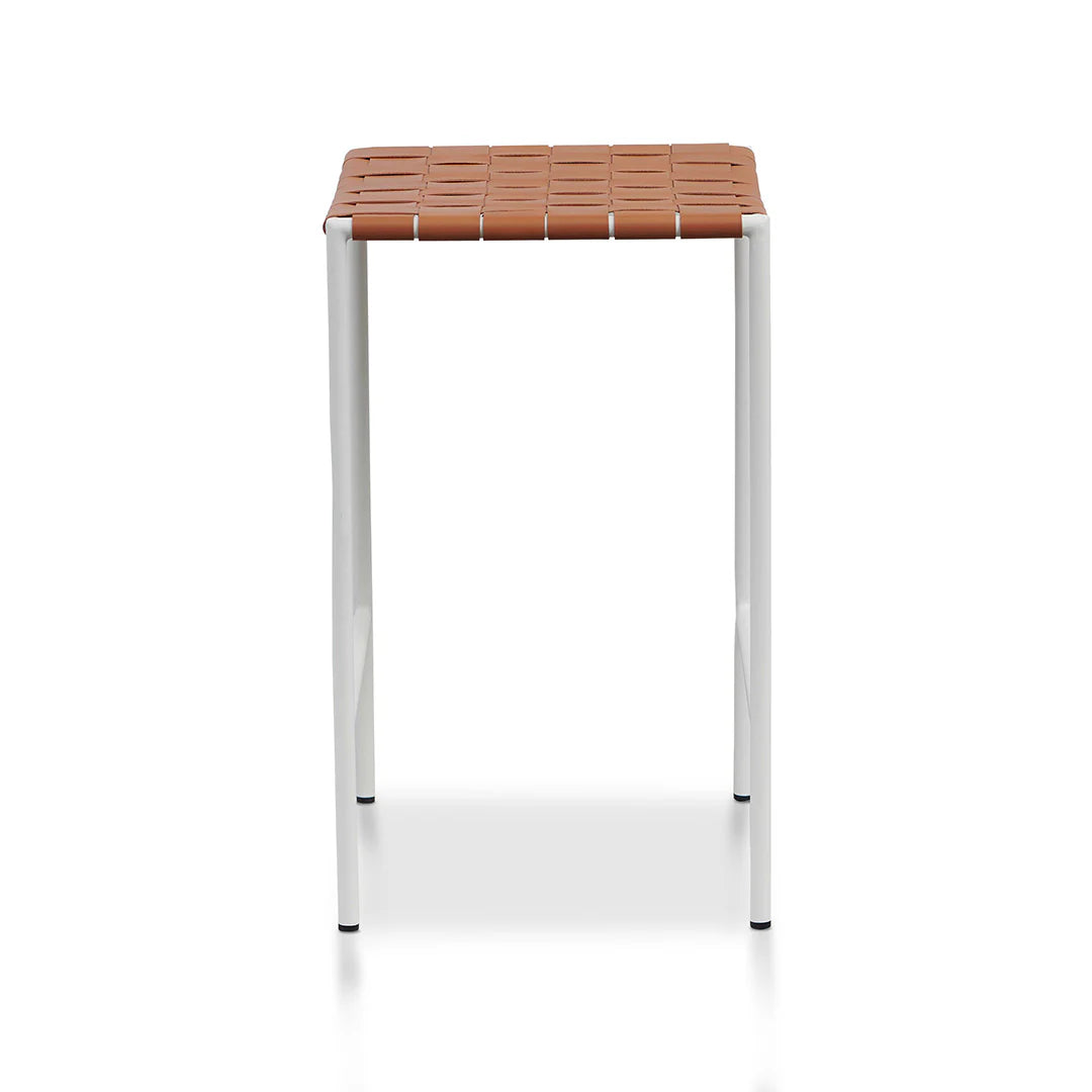 Anika Bar Stool - White Frame - Tan - Set of 2