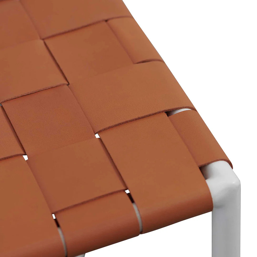 Anika Bar Stool - White Frame - Tan - Set of 2