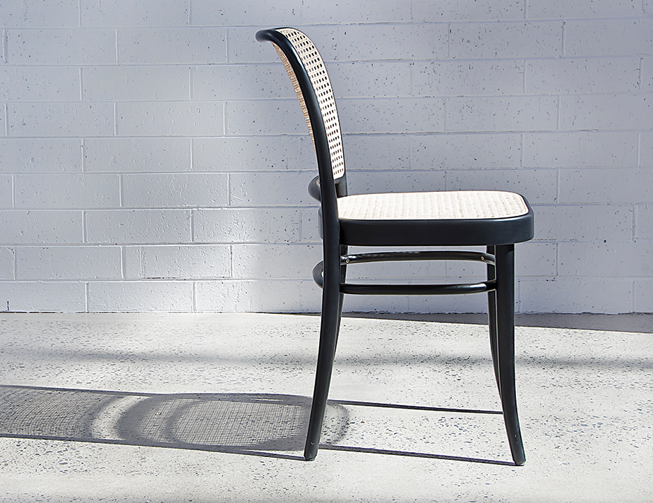 811 Hoffmann Chair - Cane Seat/Cane Backrest (Black Stain).