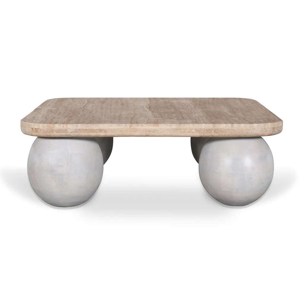 Omran Travertine Coffee Table - White