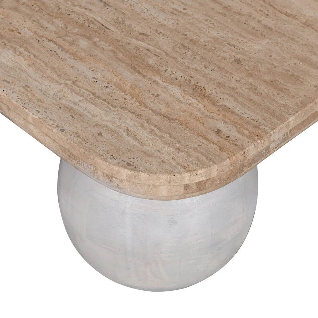 Omran Travertine Coffee Table - White