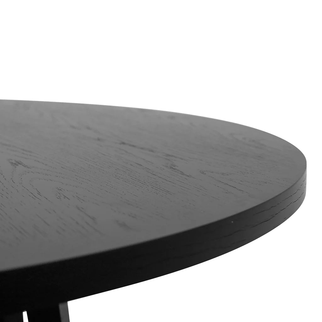 Vanya Round Dining Table - Full Black