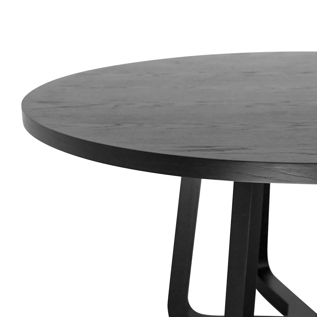 Vanya Round Dining Table - Full Black