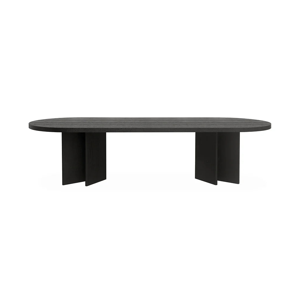 Roshan Pill Shape Dining Table - Textured Espresso Black