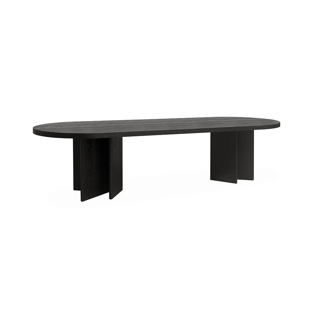 Roshan Pill Shape Dining Table - Textured Espresso Black