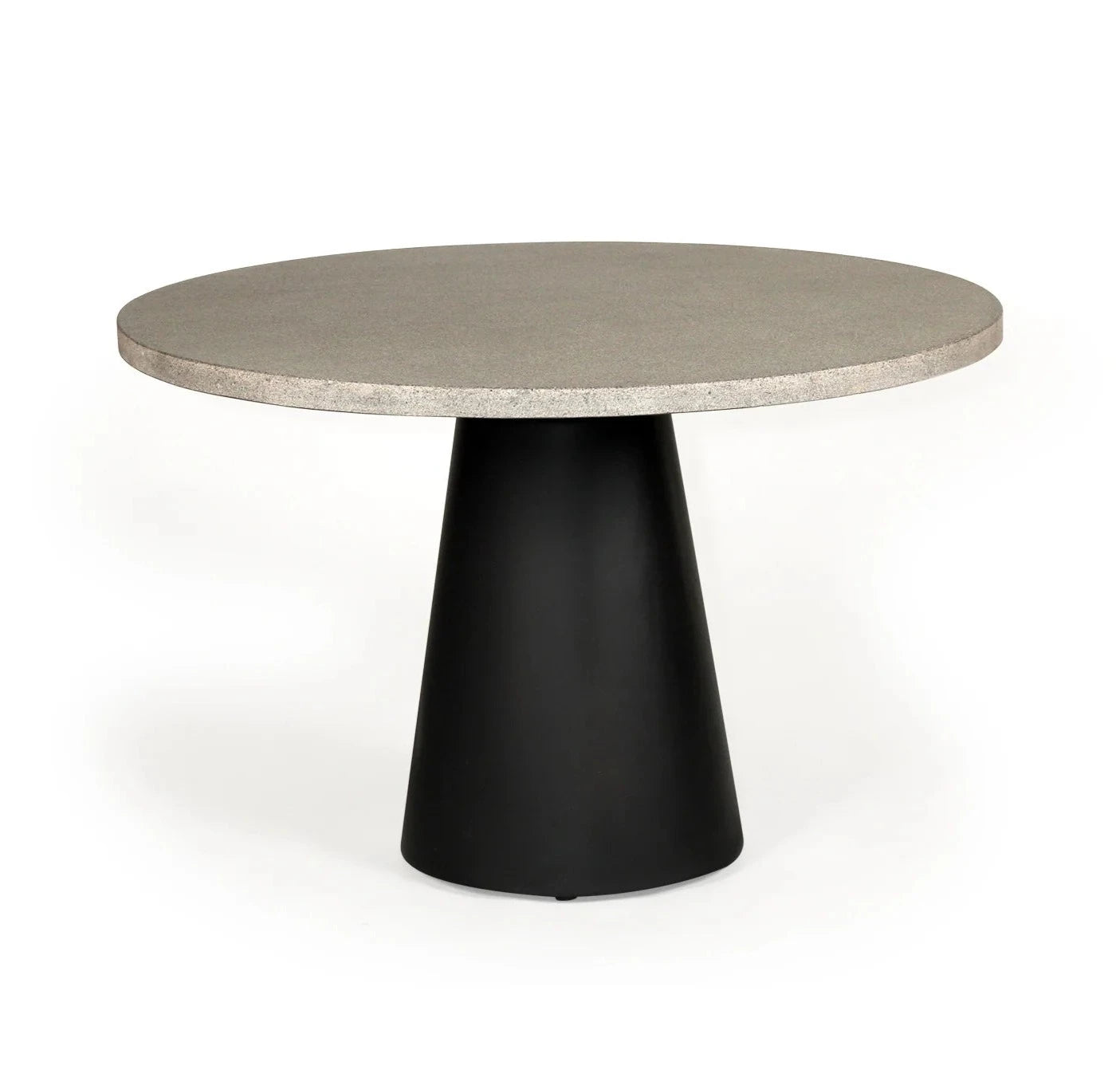 Avalon Round Dining Table - Beach with Black Metal Cone Base