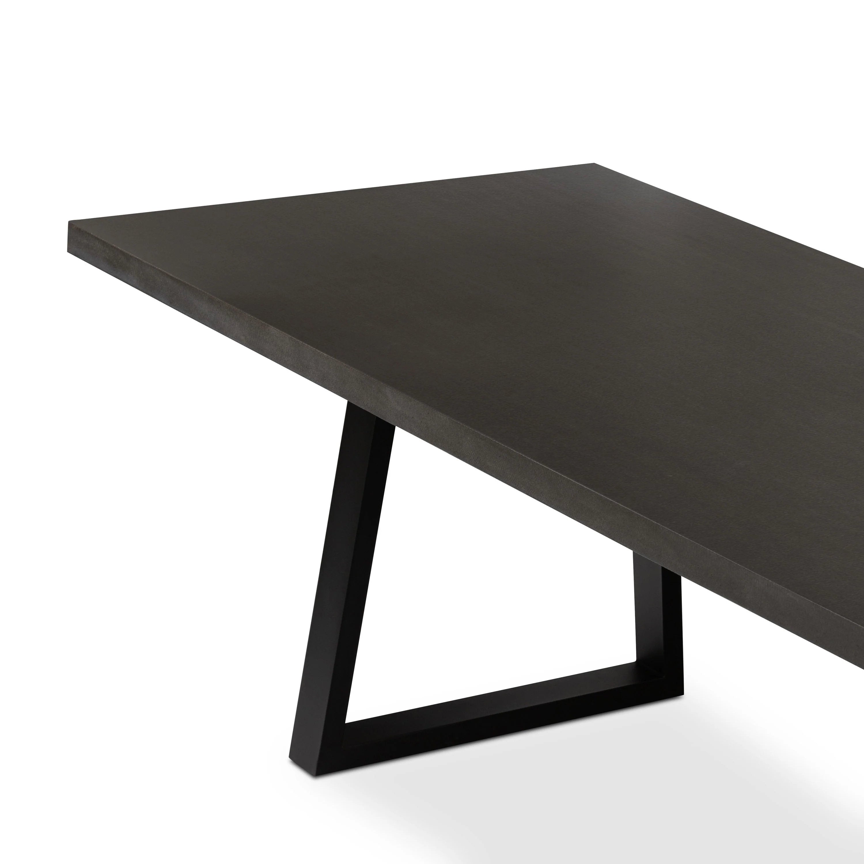 Sierra Rectangular Dining Table (Ebony Black with Black Metal Legs)