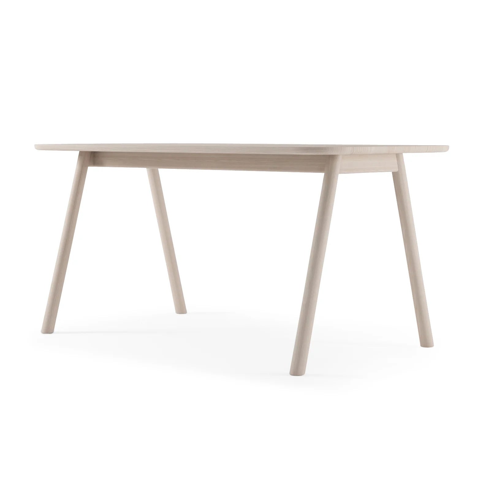 Curbus Round Corner Dining Table (White Ash).