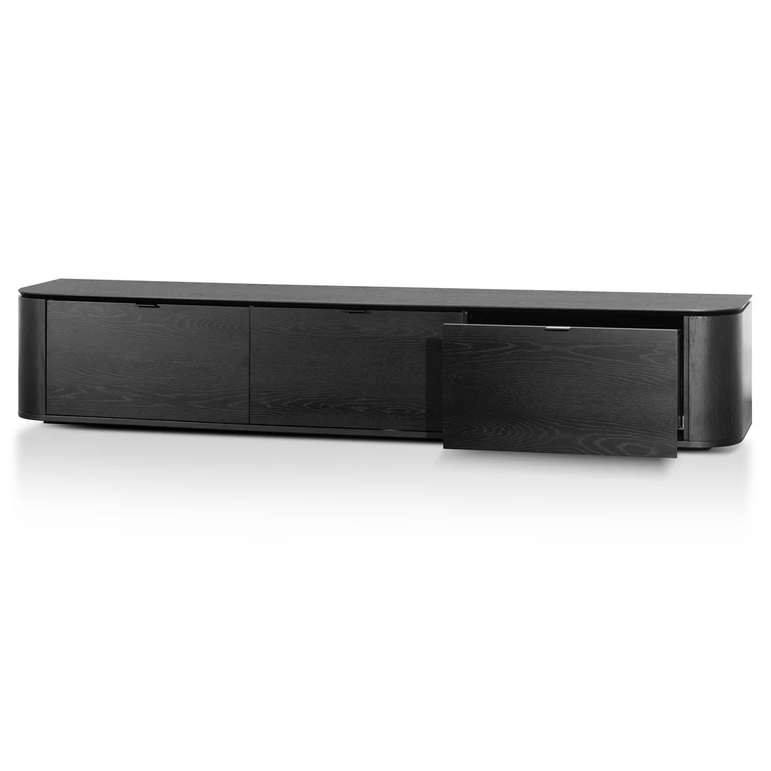 Curve TV Entertainment Unit - Black Oak