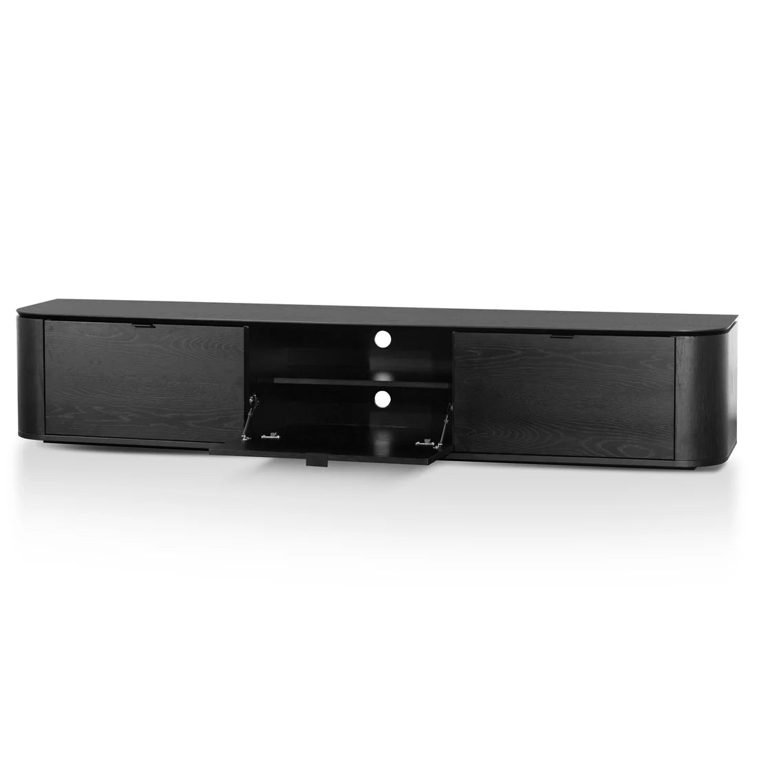 Curve TV Entertainment Unit - Black Oak