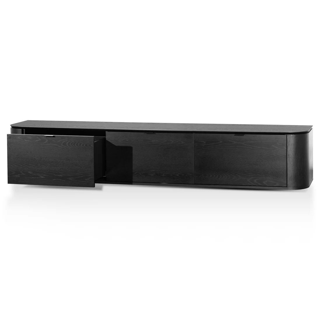 Curve TV Entertainment Unit - Black Oak